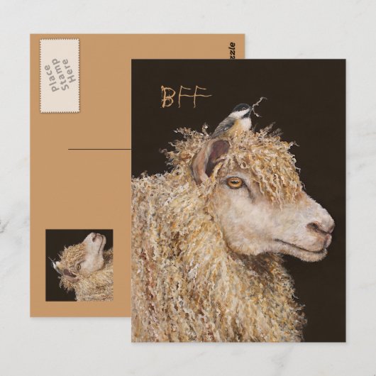 BFF-briefkaart met schapen en cichorei Briefkaart (Voorkant / Achterkant)