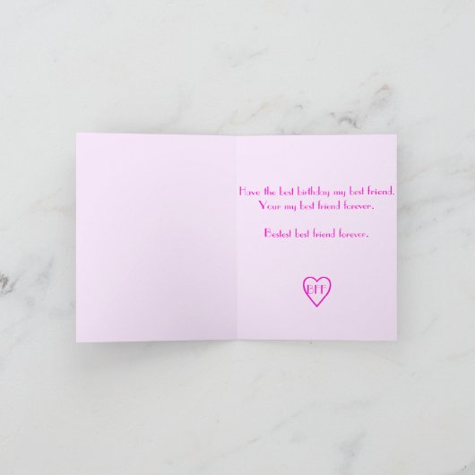 BFF Butterfly Birthday-kaart Kaart (Binnen)
