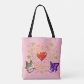 BFF Butterfly Dragon I Heart Fireworks Canvas tas (Achterkant)