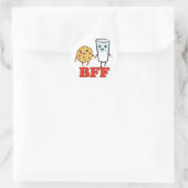 BFF, Cookie en Melk Ronde Sticker (Tas)