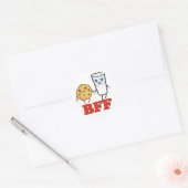 BFF, Cookie en Melk Ronde Sticker (Envelop)