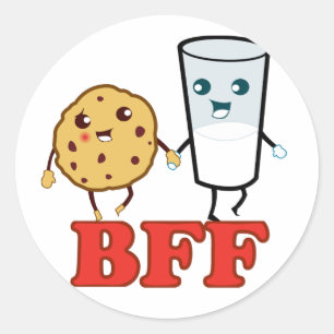 BFF, Cookie en Melk Ronde Sticker