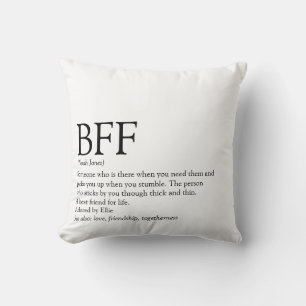 BFF-definitie beste vriend zwart en wit Kussen