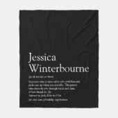 BFF Definitie Zwart en Wit Persoonlijk Fleece Deken (Voorkant)