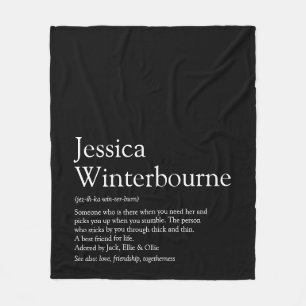 BFF-definitie zwart en wit, persoonlijk Fleece Deken