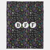 BFF Doodles - Faux Glitter Patroon (3 kralen) Fleece Deken (Voorkant)