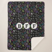 BFF Doodles - Faux Glitter Patroon (3 kralen) Sherpa Deken (Voorkant)