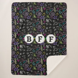 BFF Doodles - Faux Glitter Patroon (3 kralen) Sherpa Deken