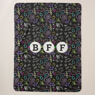 BFF Doodles - Faux Glitter Patroon (3 kralen) Sherpa Deken