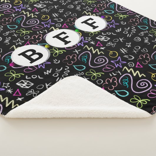 BFF Doodles - Faux Glitter Patroon (3 kralen) Sherpa Deken (3/4)