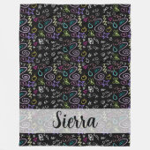 BFF Doodles - Faux Glitter Patroon Fleece Deken (Voorkant)