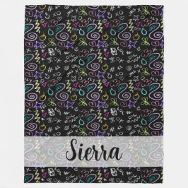 BFF Doodles - Faux Glitter Patroon Fleece Deken