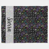 BFF Doodles - Faux Glitter Patroon Fleece Deken (Voorkant (Horizontaal))