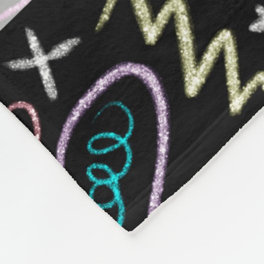 BFF Doodles - Faux Glitter Patroon Fleece Deken (Hoek)