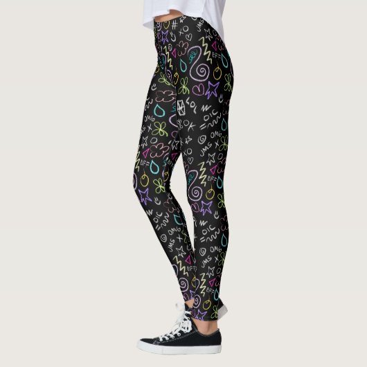 BFF Doodles - Faux Glitter Patroon Leggings (Links)