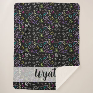 BFF Doodles - Faux Glitter Patroon Sherpa Deken