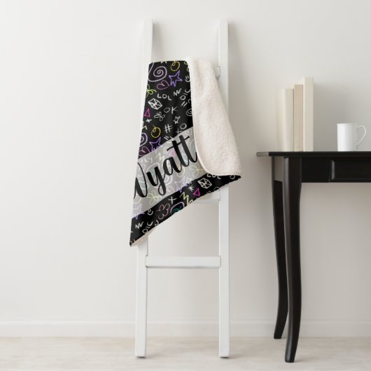 BFF Doodles - Faux Glitter Patroon Sherpa Deken (In situ)