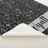 BFF Doodles - Faux Glitter Patroon Sherpa Deken (3/4)