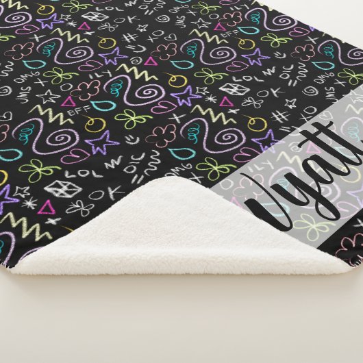 BFF Doodles - Faux Glitter Patroon Sherpa Deken (3/4)