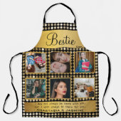 BFF Foto collage Best Friend Quote Golden Glitter Schort (Voorkant)