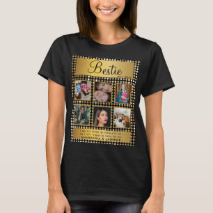 BFF Foto collage Best Friend Quote Golden Glitter T-shirt