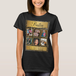BFF Foto collage Best Friend Quote Golden Glitter T-shirt