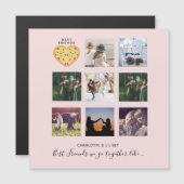 BFF Foto Collage Cadeaus Stof Roze PIZZA Vrienden (Voorkant / Achterkant)