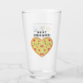 BFF Foto Collage Cadeaus Stof Roze PIZZA Vrienden Glas (Achterkant)