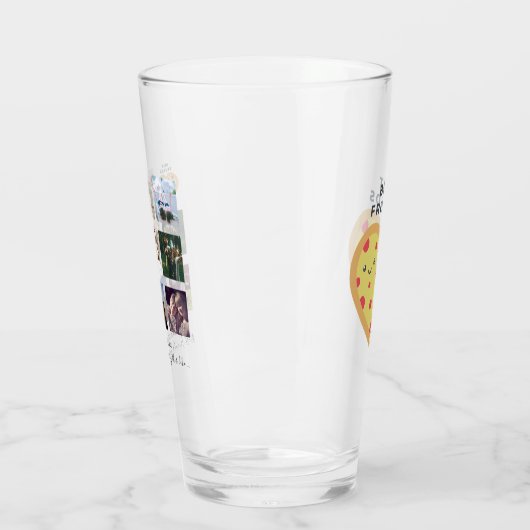 BFF Foto Collage Cadeaus Stof Roze PIZZA Vrienden Glas (Links)