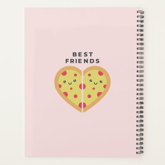 BFF Foto Collage Cadeaus Stof Roze PIZZA Vrienden Planner (Achterkant)