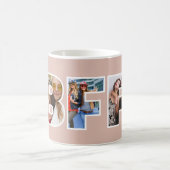 BFF Foto collage Chic Trendy Pink Besties Quote Koffiemok (Center)