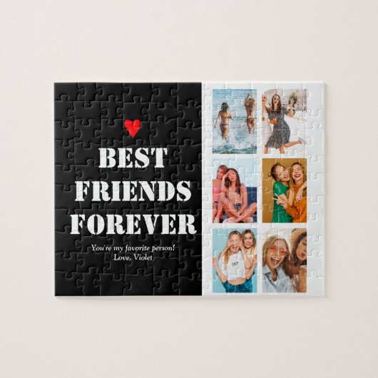 BFF Foto Collage Friends Birthday Gift Bestie Legpuzzel (Horizontaal)
