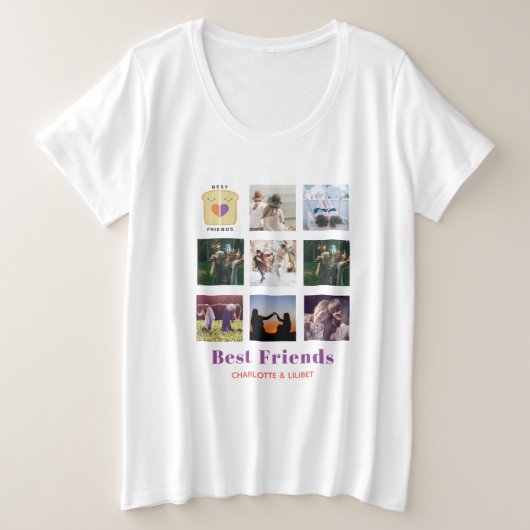 BFF Foto collage Gift Peanutboter Jelly Sandwich Grote Maat T-shirt (Design voorkant)