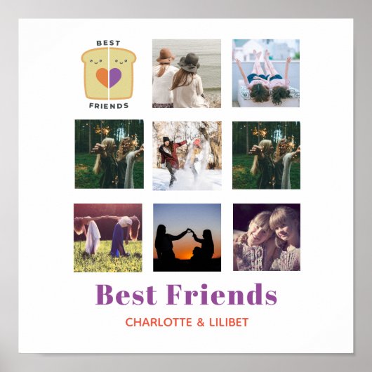 BFF Foto collage Gift Peanutboter Jelly Sandwich Poster (Voorkant)