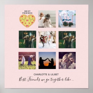 BFF Foto collage Gifts Dusty PIZZA Friends Poster