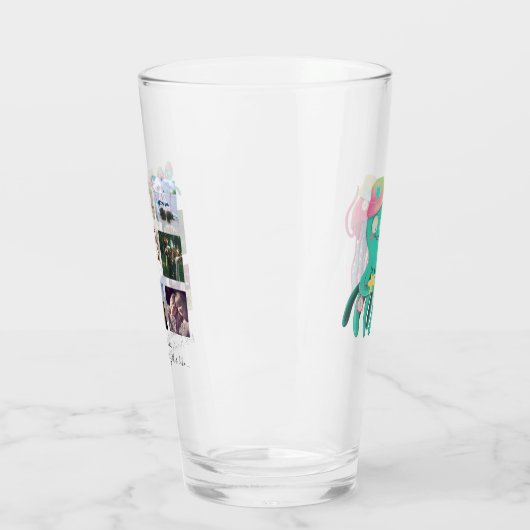 BFF Foto Collage Jellyfish Octopus Custom Gift Glas (Links)