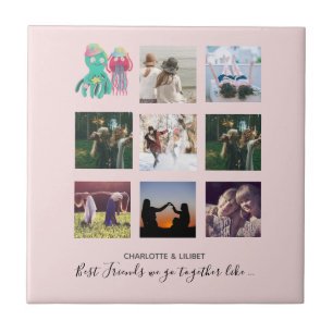 BFF Foto Collage Jellyfish Octopus Custom Gift Tegeltje