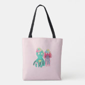 BFF Foto Collage Jellyfish Octopus Custom Gift Tote Bag (Achterkant)