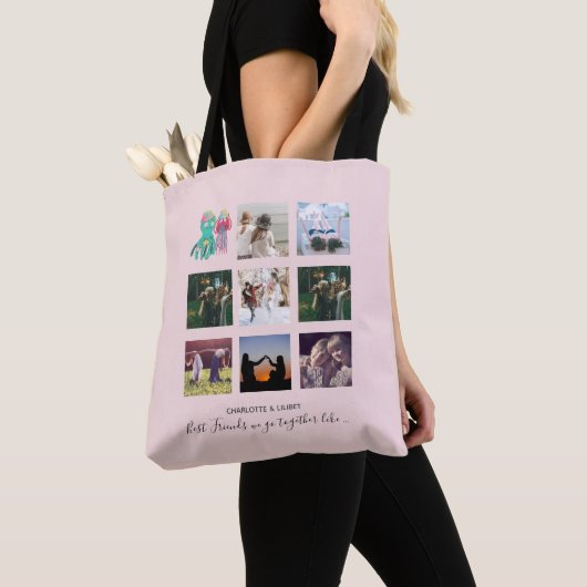 BFF Foto Collage Jellyfish Octopus Custom Gift Tote Bag (Dichtbij)
