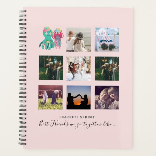 BFF-foto-collage kwal octopus aangepast cadeau Planner (Voorkant)