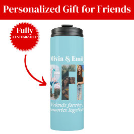 BFF-foto-collage thermische tumbler cadeaus voor v Thermosbeker