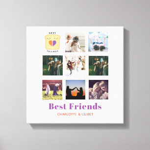 BFF Fotocollage Cadeau Pindakaas Jam Sandwich Canvas Afdruk