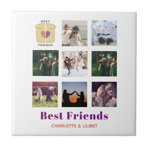 BFF Fotocollage Cadeau Pindakaas Jam Sandwich Tegeltje