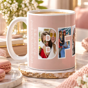 BFF-fotocollage Chic Trendy Roze Beste Vriendinnen Koffiemok