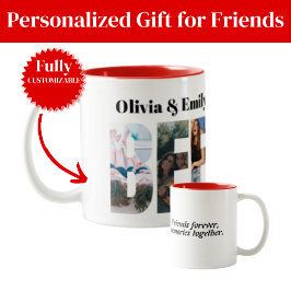 BFF-fotomok met twee kleuren – Persoonlijk cadeau Tweekleurige Koffiemok