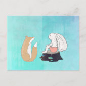 BFF Fox en Rabbit Cartoon Sketch Briefkaart (Voorkant)