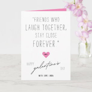 BFF Galentine's Day Roze Hart Fotocollage Kaart