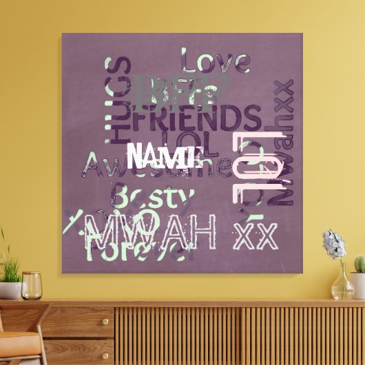 BFF geeft beste vrienden persoonlijke Canvas Afdruk (Insitu (Woonkamer))