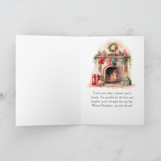 BFF Girlie Beste Vriend Mate Liefde Schattige Kers Kaart (Binnen)