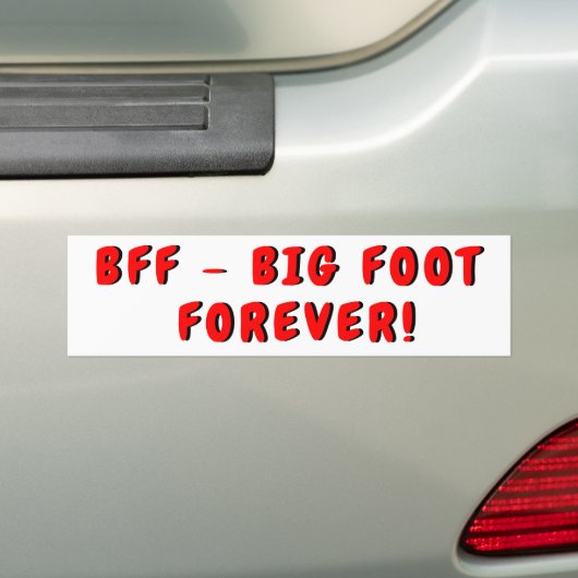 BFF grote voet voor altijd Bumpersticker (Op auto)